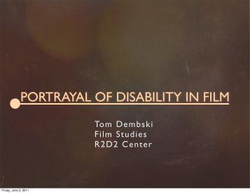 PORTRAYAL OF DISABILITY IN FILM - The Study Stream
