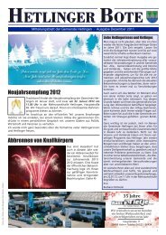 Neujahrsempfang 2012 Abbrennen von KnallkÃ¶rpern - Hetlinger Bote