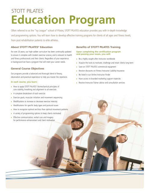 STOTT PILATES Education Program - Merrithew.com
