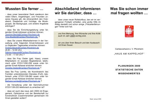 Was Sie schon immer ... Flyer 2009 - Caritas Pforzheim