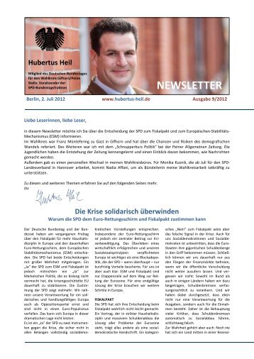 NL 09-2012 (pdf, 487 KB) - Hubertus Heil
