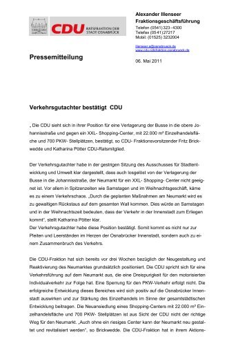 Pressemitteilung - CDU Ratsfraktion