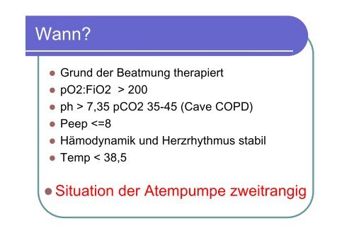 Weaning nach Plan - Atmung/Beatmung Dirk Jahnke