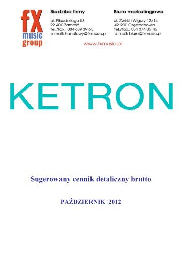 Ketron - Sygerowany cennik detaliczny brutto w PLN - Fx-Music Group