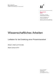 Wissenschaftliches Arbeiten - IMU - Management - Universität Bern