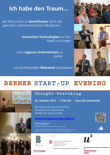 BERNER START-UP EVENING - IMU - Management - Universität Bern