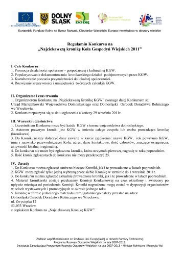 Regulamin Konkursu - Urząd Marszałkowski Województwa ...