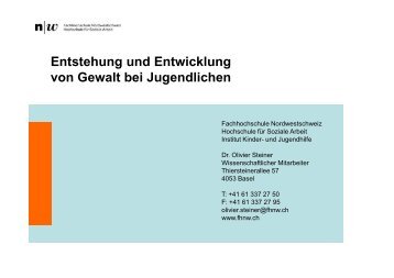 Entstehung und Entwicklung von Gewalt bei Jugendlichen - EVP