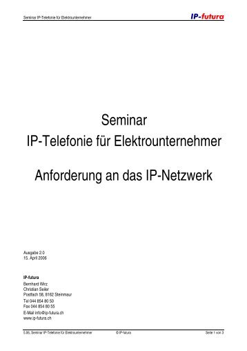 IP Telefonie, Checkliste Netzwerk - IP-futura
