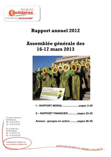 Rapport d'activitÃ© AG 2013 - Peuples solidaires