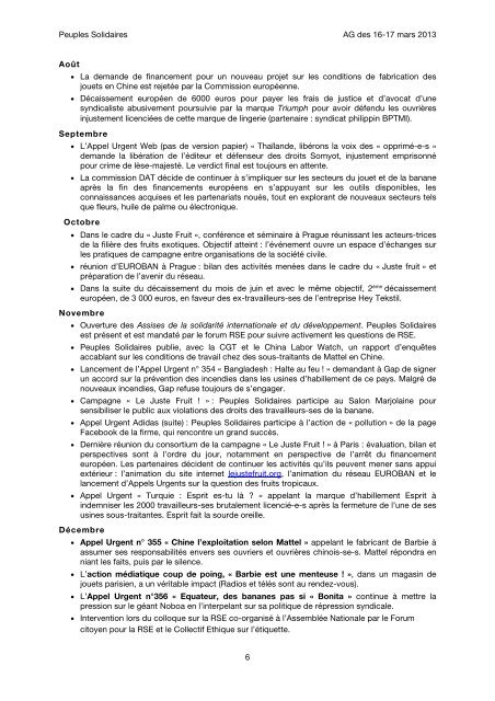 Rapport d'activitÃ© AG 2013 - Peuples solidaires