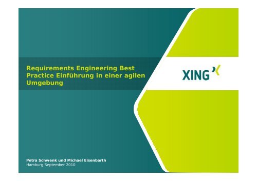 Requirements Engineering Best Practice EinfÃ¼hrung in einer agilen ...