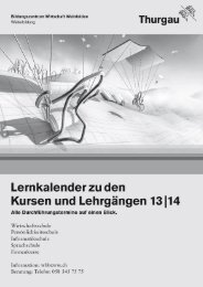 Lernkalender 2013/14 - Bildungszentrum Wirtschaft Weinfelden