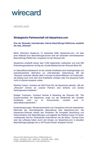 Pressemitteilung - Wirecard AG