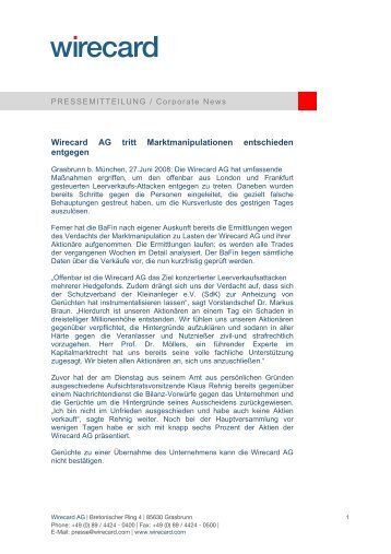 Pressemitteilung - Wirecard AG