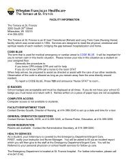 FACILITY INFORMATION The Terrace at St. Francis 3200 South ...