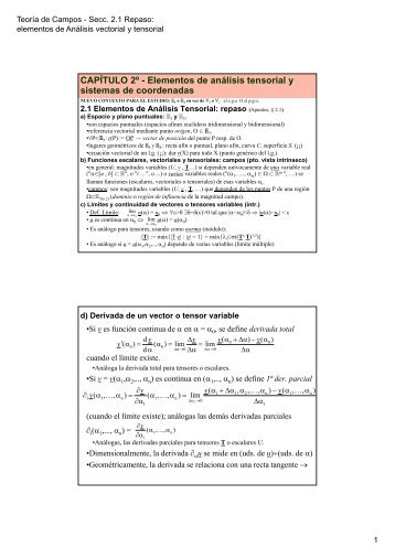 Elementos de análisis tensorial y sistemas de coordenadas