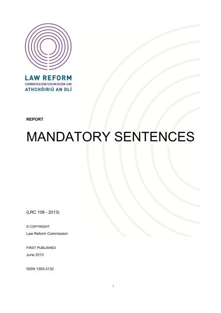 Report on Mandatory Sentences - Law Reform Commission