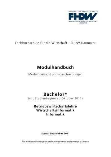 Modulhandbuch Bachelor* - FHDW