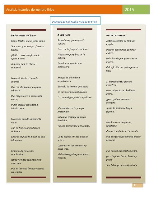 ANALISIS HISTORICO DEL GENERO LIRICO.