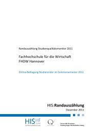 RandauszÃ¤hlung StudienqualitÃ¤tsmonitor 2011 FHDW Hannover