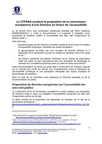 Position du CFPSAA sur la proposition de directive relative à ... - CFHE