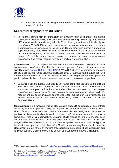 Position du CFPSAA sur la proposition de directive relative à ... - CFHE