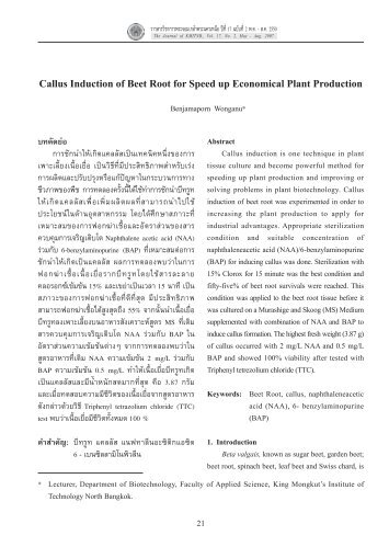 Callus Induction of Beet Root for Speed up Economical Plant ...