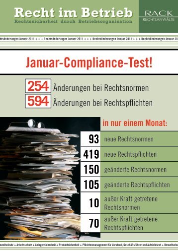 Eine Aufzählung aller Rechtsänderungen finden Sie hier. - RACK ...