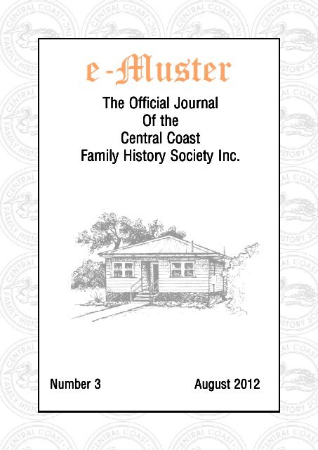 e-Muster August 2012 - Central Coast Family History Society Inc.