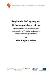 Regionale Befragung zur Gründungsinfrastruktur der ... - COPIE