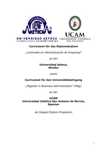 Programme brochure (Deutsch) - Universidad Azteca