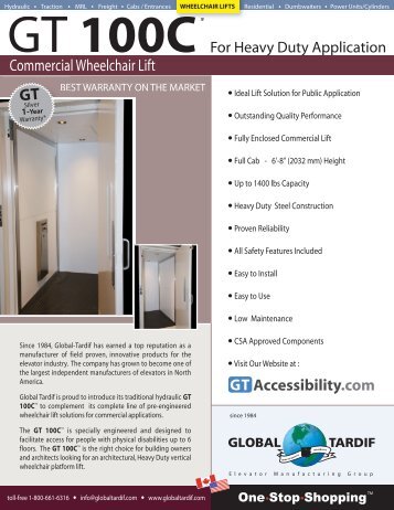 Commercial Wheelchair Lift GT - Global Tardif Groupe manufacturier ...