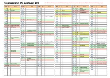 Tourenprogramm DAV-Burghausen 2010 - Alpenverein Burghausen.