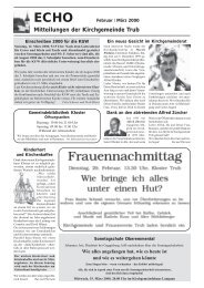 Mitteilungen der Kirchgemeinde Trub - Evangelisch-reformierte ...