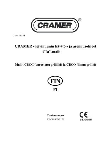 CRAMER - leivinuunin käyttö - ja asennusohjeet CBC-malli