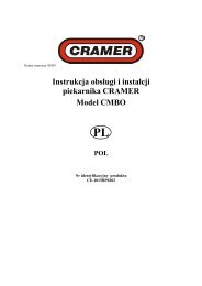 Instrukcja obsługi i instalcji piekarnika CRAMER Model CMBO PL POL