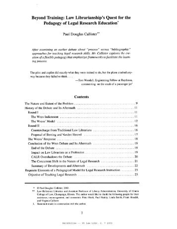 HeinOnline -- 95 Law Libr. J. 7 2003 - UMKC School of Law