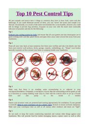 Top 10 Pest Control Tips