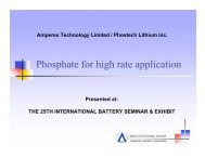 Phosphate for high rate application - Phostech Lithium inc.