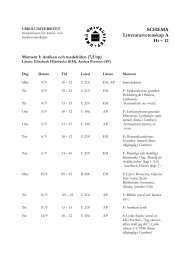 SCHEMA Litteraturvetenskap A Ht – 12 - Institutionen för kultur och ...