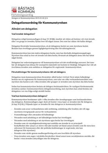 Delegationsordning för kommunstyrelsen.pdf - Båstads kommun