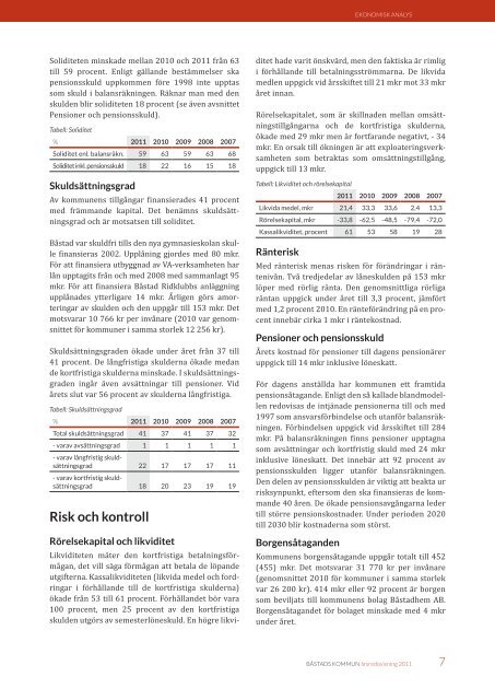 Årsredovisning 2011, 15,75 MB - Båstads kommun