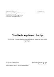 NyanlÃ¤nda ungdomar i Sverige - Forum fÃ¶r skolan - Uppsala universitet