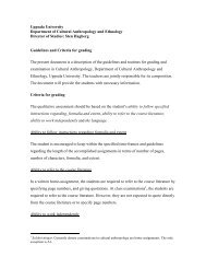 Guidelines for grading and examination, Cultural Anthropology