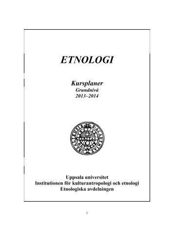 Institutionen fÃ¶r kulturantropologi och etnologi - Uppsala universitet