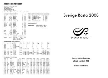 Sverige BÃ¤sta 2008 - Svenska FriidrottsfÃ¶rbundet