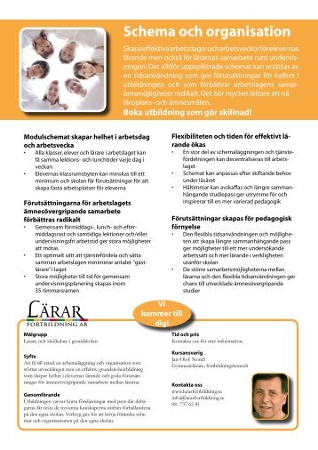 Schema och organisation