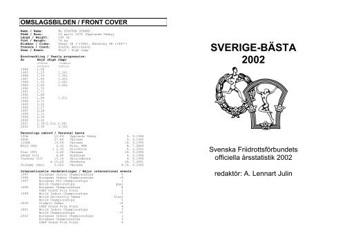 SVERIGE-BÃ„STA 2002 - Svenska FriidrottsfÃ¶rbundet