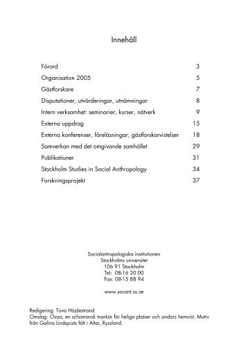 Ladda ner Ãrsskrift 2005 - Socialantropologiska institutionen
